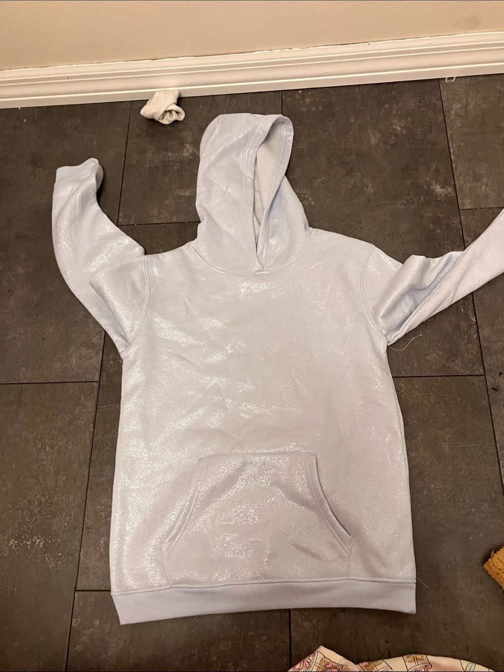 Sparkle Light Blue Hoodie with Kangaroo Pocket